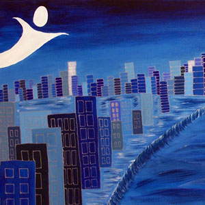 LA LUNA - Acrilico su tela cm. 50 x 100 - Micaela Giuseppone