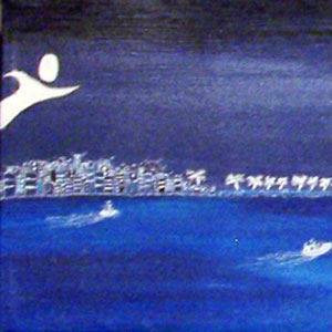 OASI DI LUNA - Acrilico su tela cm. 80 X 20 - Micaela Giuseppone