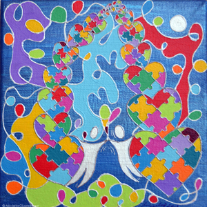 PUZZLE D'AMORE - Acrilico su tela 15 x 15 - Micaela Giuseppone